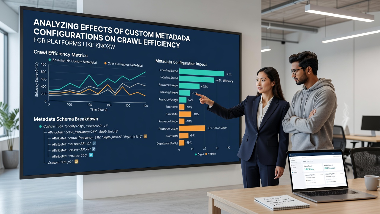 Graph comparing crawl request volumes before and after metadata adjustments on enterprise platforms